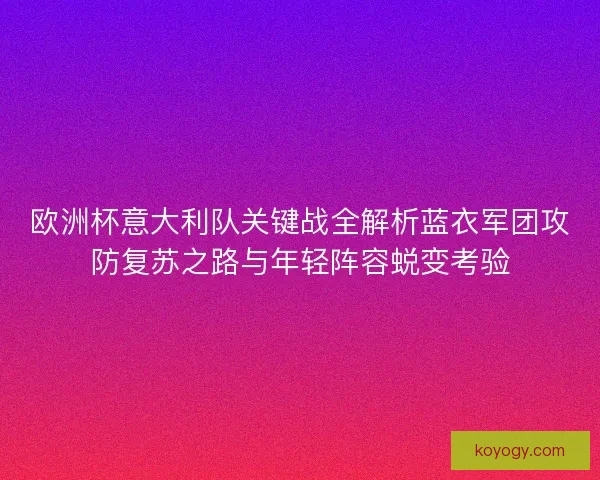 欧洲杯意大利队关键战全解析蓝衣军团攻防复苏之路与年轻阵容蜕变考验 欧洲杯意大利队关键战全解析蓝衣军团攻防复苏之路与年轻阵容蜕变考验